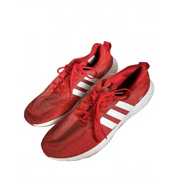 FALL CLEARANCE Mens Adidas Red Athletic Slip On Sneakers - Picture 1 of 6